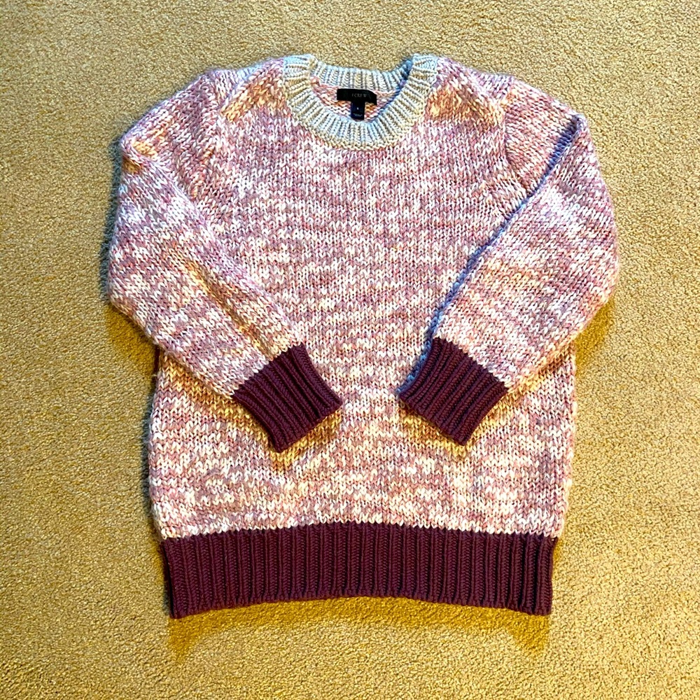 J. Crew Marled Wool Colorblock Sweater Pullover